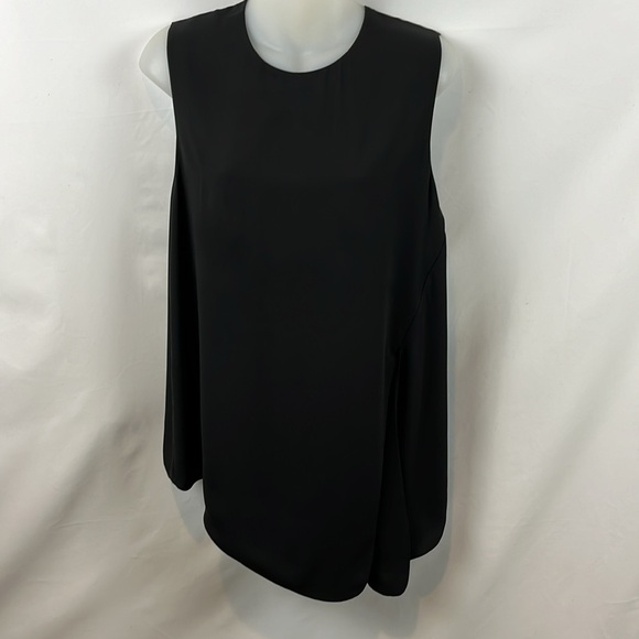 Babaton Hopkins Asymmetrical Sleeveless Black Blouse Tie-front Top Size M - Picture 4 of 13